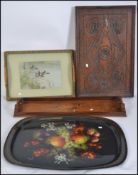 A group of 4 vintage 20th century trays to include