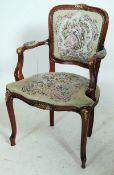 An early 20th century French Fauteuil armchair of