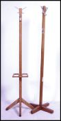 2 vintage mid century oak coat / hat stands of Ind