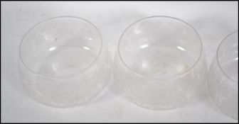 A set of 4 acid etched Aesthetic movement glass bo