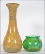 A 20th century glass mottled vase in the manner of