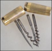 An unusual 20th century brass corkscrew in screw c