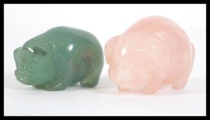 A 20th century well carved Jade pig along with a 2