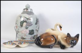 A collection of ceramics to include a Rosalind tre