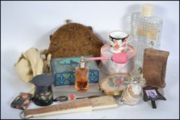 A good mixed lot to include scent bottles and a fa