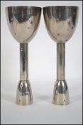 A pair of retro 20th century steel chromed candles