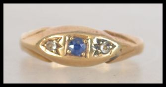 A Victorian hallmarked 22ct gold sapphire and diam