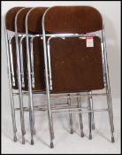 A set  of four retro 20th century chrome framed fo