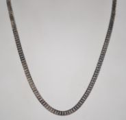 A silver 925 curb link necklace chain with a lobster claw clasp. Chain measures 20 inches and weighs