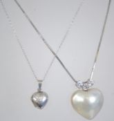 Two silver 925 necklace chains one being a rolo link chain with spring hoop clasp and having a