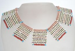 A late 19th century / early 20th century South African bead work tribal necklace believed Zulu or