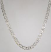 A silver 925 fancy curb link necklace chain with barrel clasp. Chain measures 16 inches and weighs