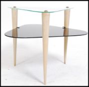 A 20th century modernist two tone glass triangular