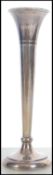 A silver hallmarked solifleur stem vase of tapering form with terraced base by PH Vogel of