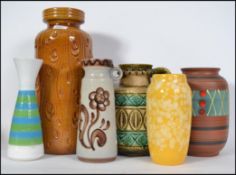 A collection of West German mid century ceramics to include Fat Lava vases etc , all being stamped