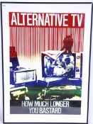 A framed and glazed Alternative TV poster Punk music promotion poster for the bands single 