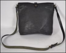 A vintage Mulberry black scotch grain leather tote bag of medium proportion.  This handbag has a