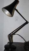 A vintage retro 20th century Herbert Terry Anglepoise desk work lamp. Having a conical shade with