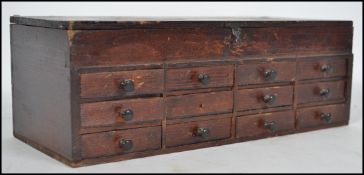A small Victorian specimin table top chest box with hinged top and multiple lined and sectioned