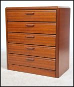 A retro 1970's Hulsta teak wood chest of drawers h