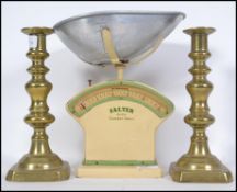 A vintage mid century retro Salter Cookery Scale No 30C with bowl together with a pair of