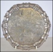 An 18th century George II silver waiter salver - card tray by Robert Abercrombie, London. The tray