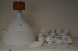 A group of Scientific Royal Worcester Crucibles and other chemical / lab equipment to include a