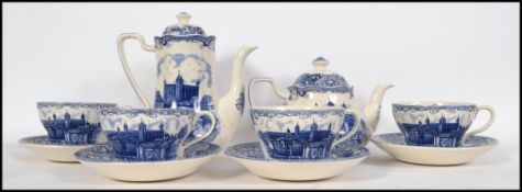 A good 20th century blue and white Johnson Bros ' Old London '  breakfast service to include