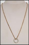 A 9ct gold rope chain necklace measuring 48cm long and weighing 3.5g. Stamped to the clasp 9ct.
