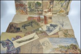 F William Burton (1855 - ) ? A collection of sketches and watercolour paintings, all of various