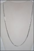 A beautiful ( new & clean ) 9ct white gold flat linked belcher necklace chain with lobster claw
