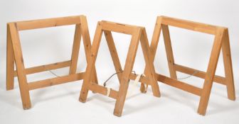 A good set of  ( 3 total ) vintage Industrial wood