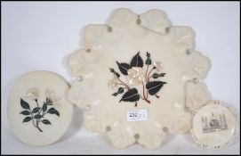 A collection of  3 rare pieces of 19th century Pietra Dura to include a large tray with central