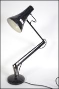 A vintage Herbert Terry post war anglepoise desk lamp in original black paint. Circular terraced