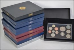 Coins - A collection of United kingdom Proof Coin Set collector's edition dating from 2000 to