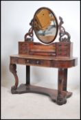 A Victorian mahogany duchess dressing table raised