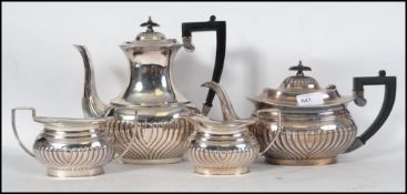 An early 20th century Edwardian silver plated four