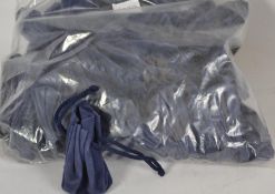 A bag of 20th century velvet jewellery ring pouches ( 40+ in total ) All with string in blue velour