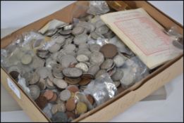 A large collection of mainly British coins dating from  the 19th century to include silver and