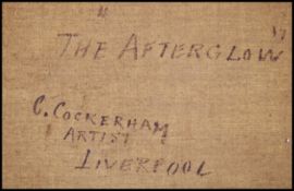 A framed early 20th century oil on canvas of sheep