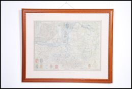 A framed and glazed well mounted after John Speed map of Somerset ( Somersetshire ) circa 1610.