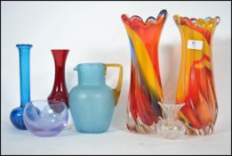 A collection of retro 20th century studio glass by various makers to include a pair of stunning