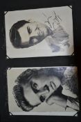 A collection of mid century postcards / photographs of film and screen stars some with facsimile