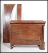 A 19th century French mahogany bateau lit / sleigh bed with high sides. Measures 104cm high x