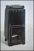 A small early 20th century French enamel Art Deco woodburning stove - coal burning. Of small