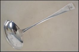 A silver hallmarked George 3rd table ladel by Peter Anne & William Bateman bearing London hallmarks