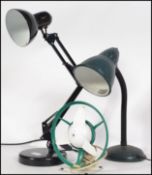 Two retro anglepoise desk lamps dating to the late 20th century together with a GEC electric retro
