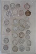 A group of silver pre 1947 coins to include 10 Jubilee bust florins, 10 Young bust Victoria half