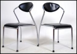 A pair of retro 20th century chrome tubular framed