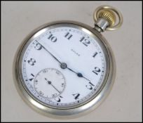 Rolex WWII Military issue nickel cased lever pocket watch, signed white dial with Arabic numerals